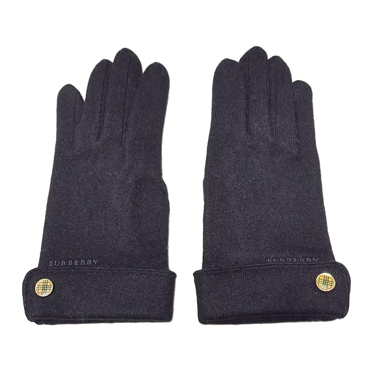 BURBERRY|Burberry バーバリー 手袋 レディース - 黒 カシミヤ