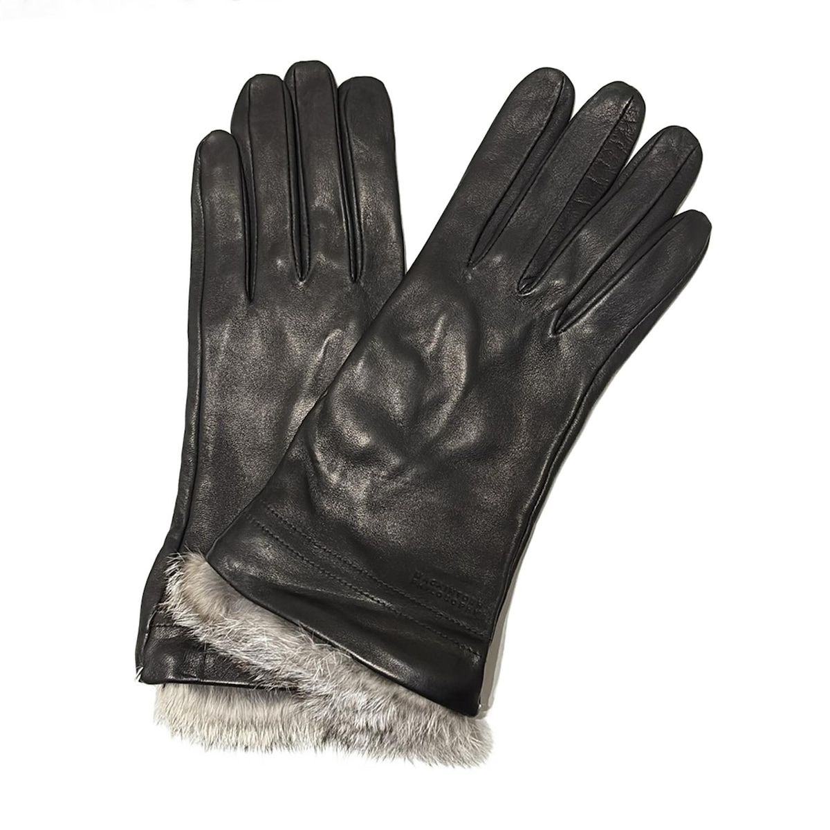 MACKINTOSH PHILOSOPHY マッキントッシュフィロソフィー 手袋 ユニセックス 黒 アイボリー ダークブラウン レザー ラビット