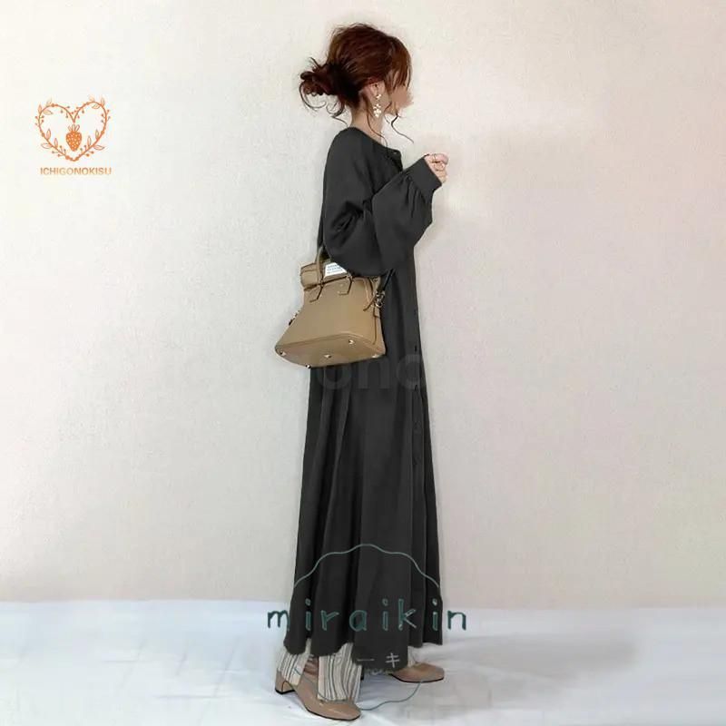 シャツワンピース きれいめ ワンピース 40代 春 秋 冬 大きいサイズ マキシワンピース ゆったり 長袖 ロング 夏 黒 マキシワンピ 黒ワンピ