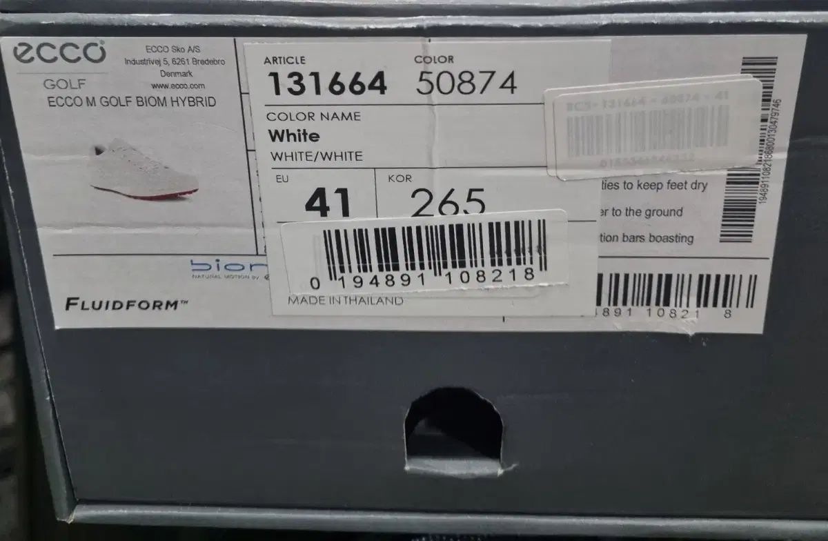 Ecco 正規品 エコー ゴルフシューズ メンズ用 バイオム ハイブリッド 白|レッド 13166