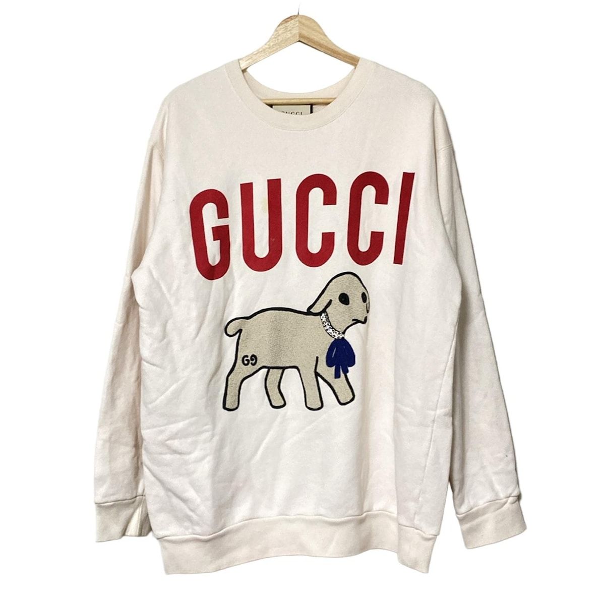 GUCCI グッチ トレーナー サイズL レディース - 469250-XJBUE ピンクベージュ×グレーベージュ×マルチ 長袖|ビジュー