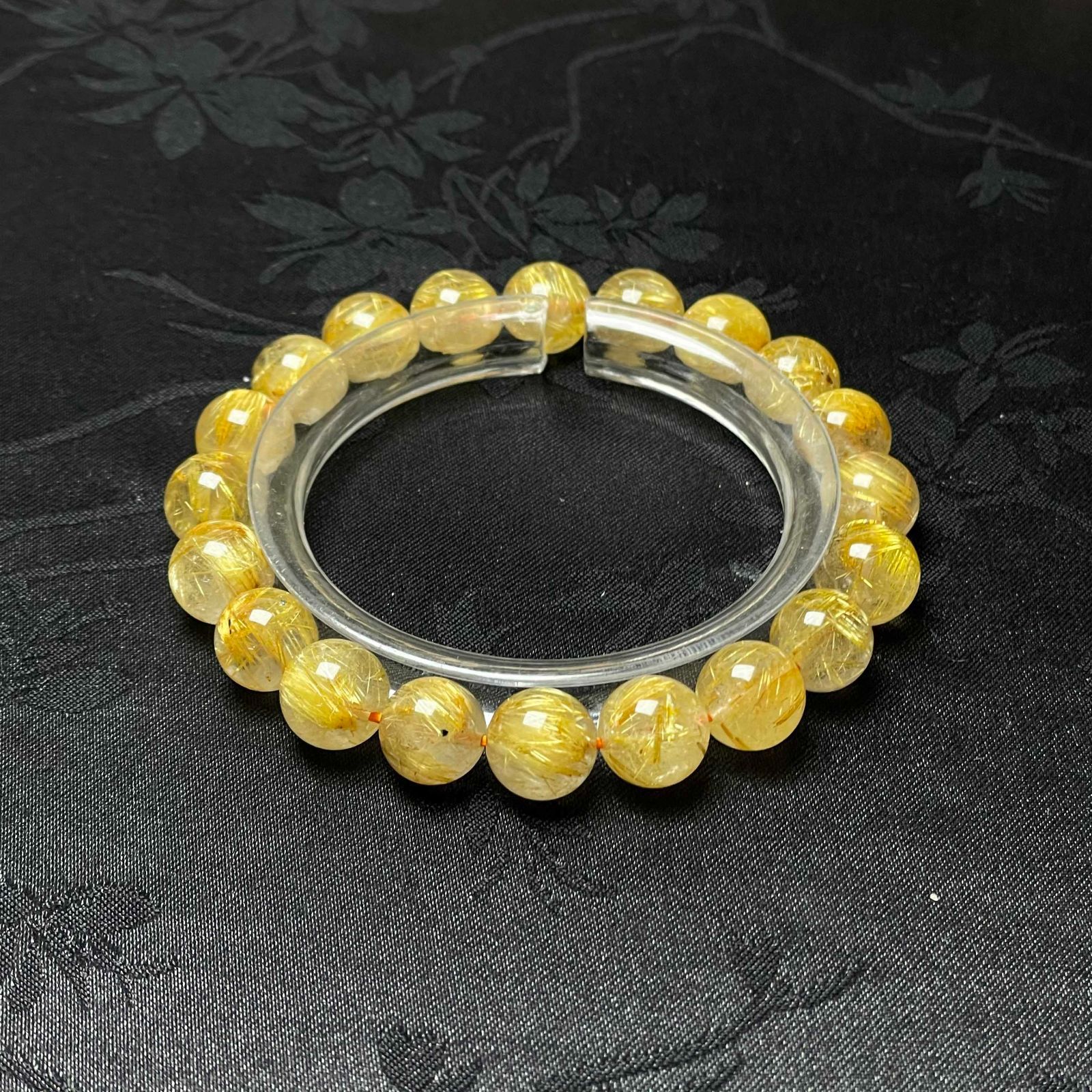 EU製 ! 満針ルチルクォーツ ブレスレット パワーストーン 天然石 金運 お守り プレゼント 9 3 7 mm ZB 9652