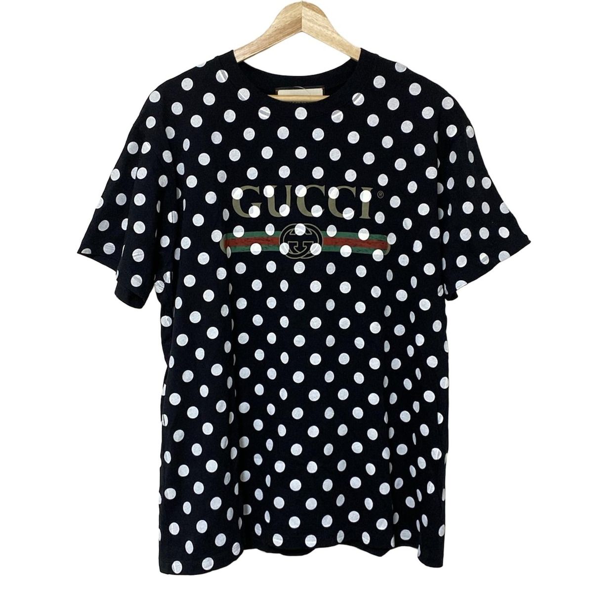 GUCCI グッチ 半袖Tシャツ サイズM レディース - 615044XJCLK 黒×白×マルチ クルーネック インターロッキングG