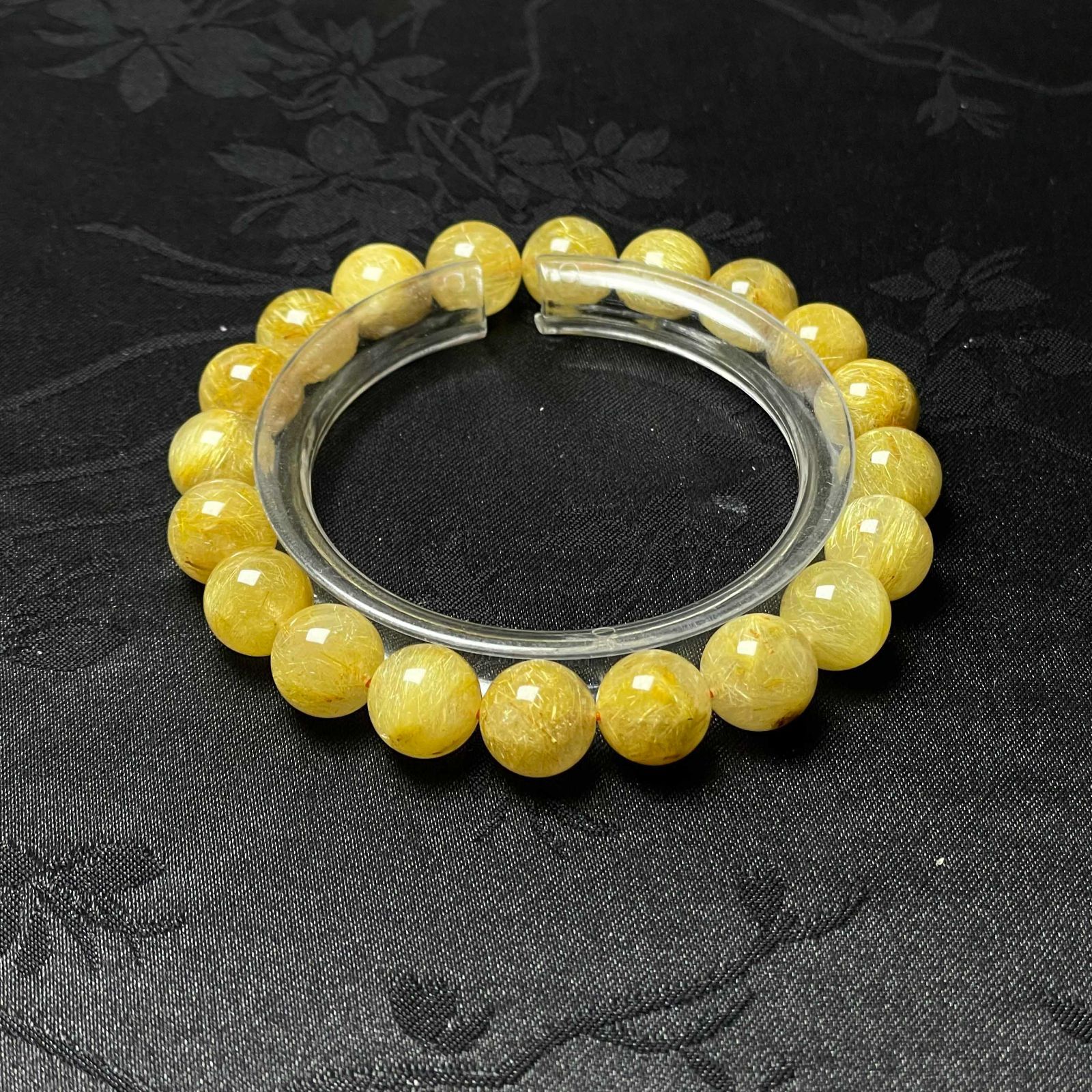 上級 EU製 ! 満針ルチルクォーツ ブレスレット パワーストーン 天然石 金運 お守り プレゼント 9.8-10.3mm ZB9654