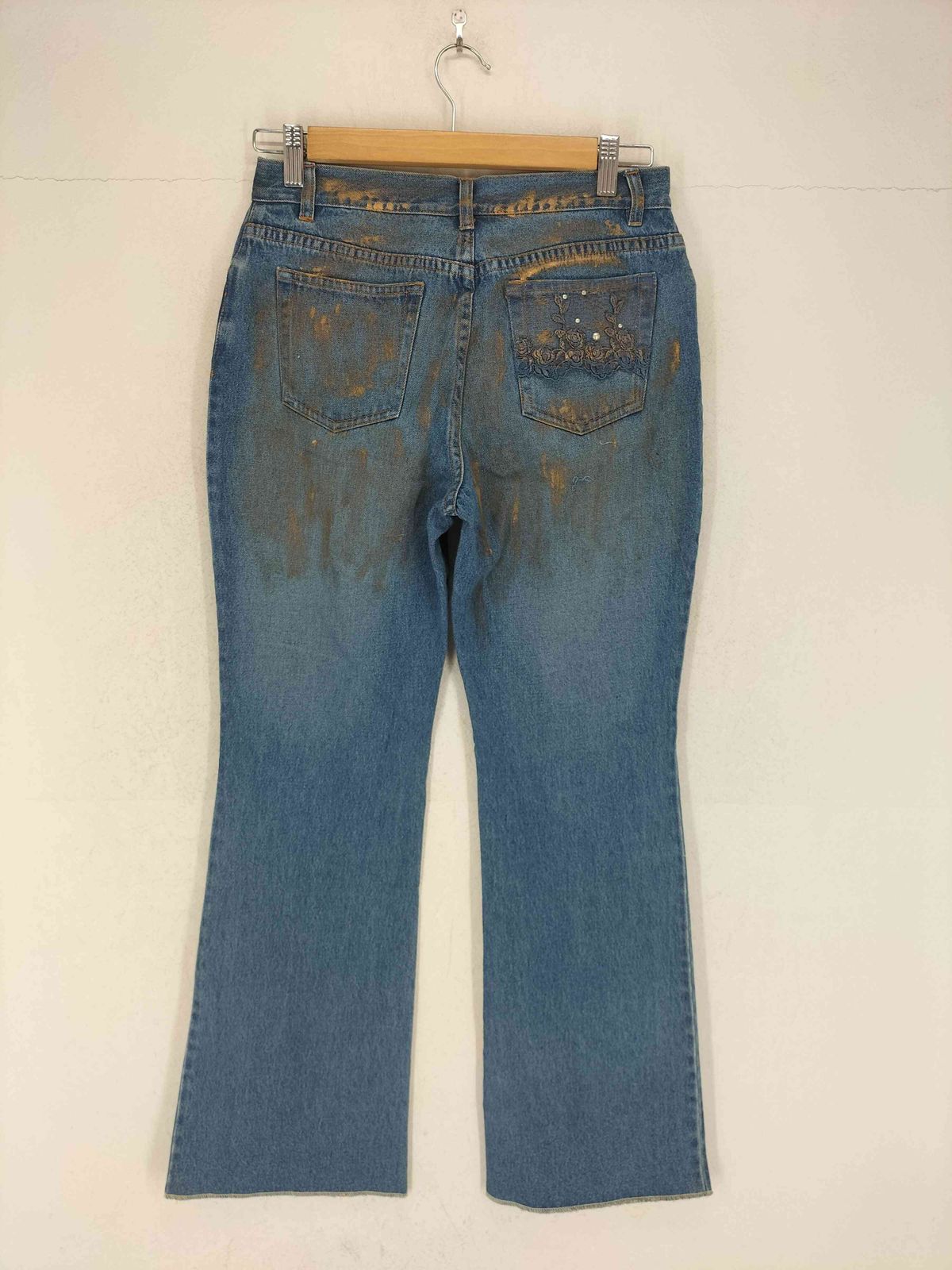 ユーズドフルギ 古着 スタッズ付イラストペイントデザインフ デニムパンツ Y2K レディース 11