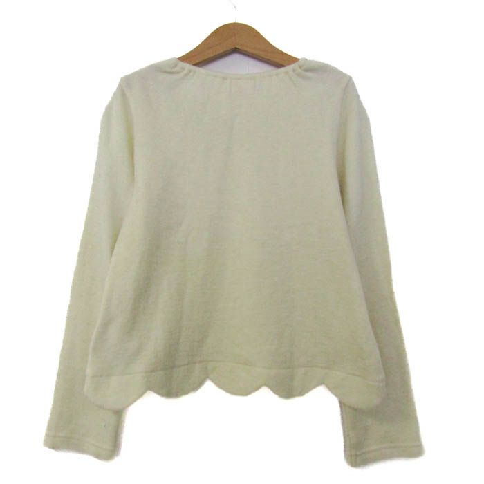 メゾピアノ ニット トップス 長袖 パール フラワーモチーフ キッズ