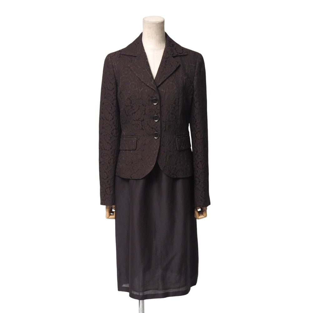 MAX MARA マックスマーラ アンサンブルスーツ サイズジャケット36|ワンピース42 ジャガード ジャケット ノースリーブワンピース イタリア製 ブランド古着 20251106|RA6477