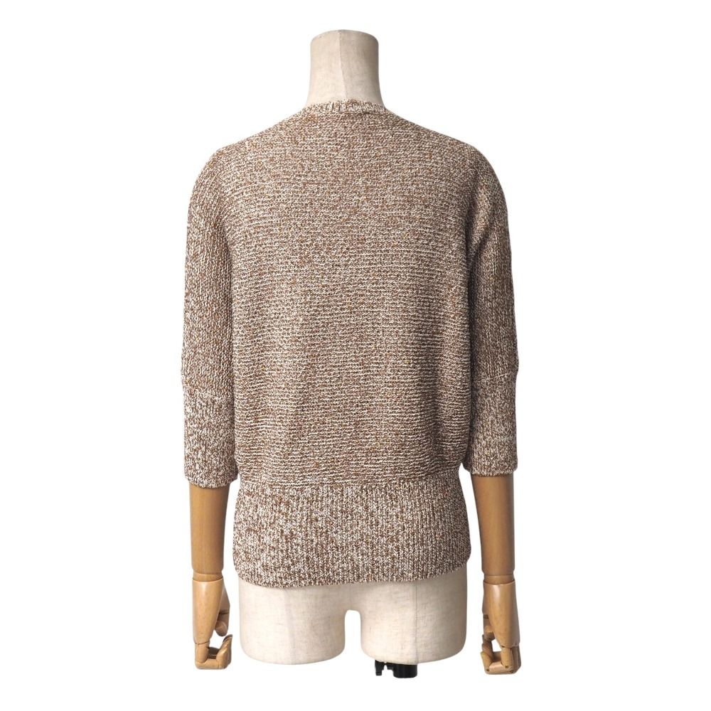 Max Mara Studio マックスマーラ ストゥディオ ニット サイズM スパンコール 七分袖 クルーネック セーター ブランド古着 20251106 RA6562