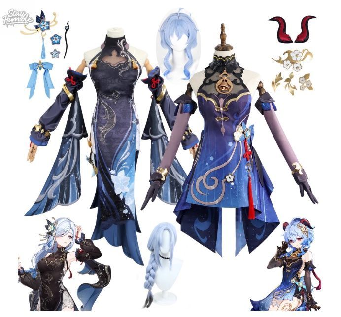 原神 申鶴 - 甘雨 コスプレ衣装 フルセット - ウィッグ付き アニメイベント用