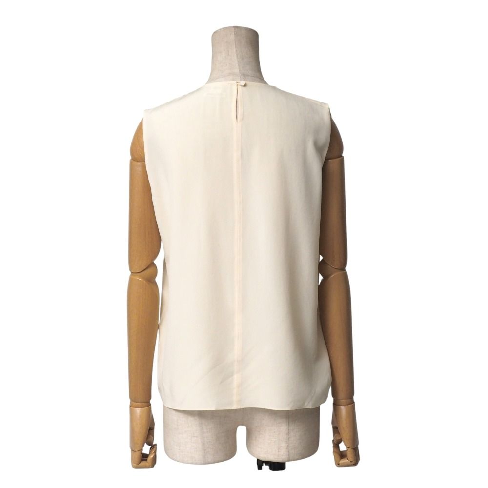 HERMES エルメス ブラウス サイズ34 総シルク ドレープ ノースリーブ シャツ フランス製 ブランド古着 20251106 RA6566