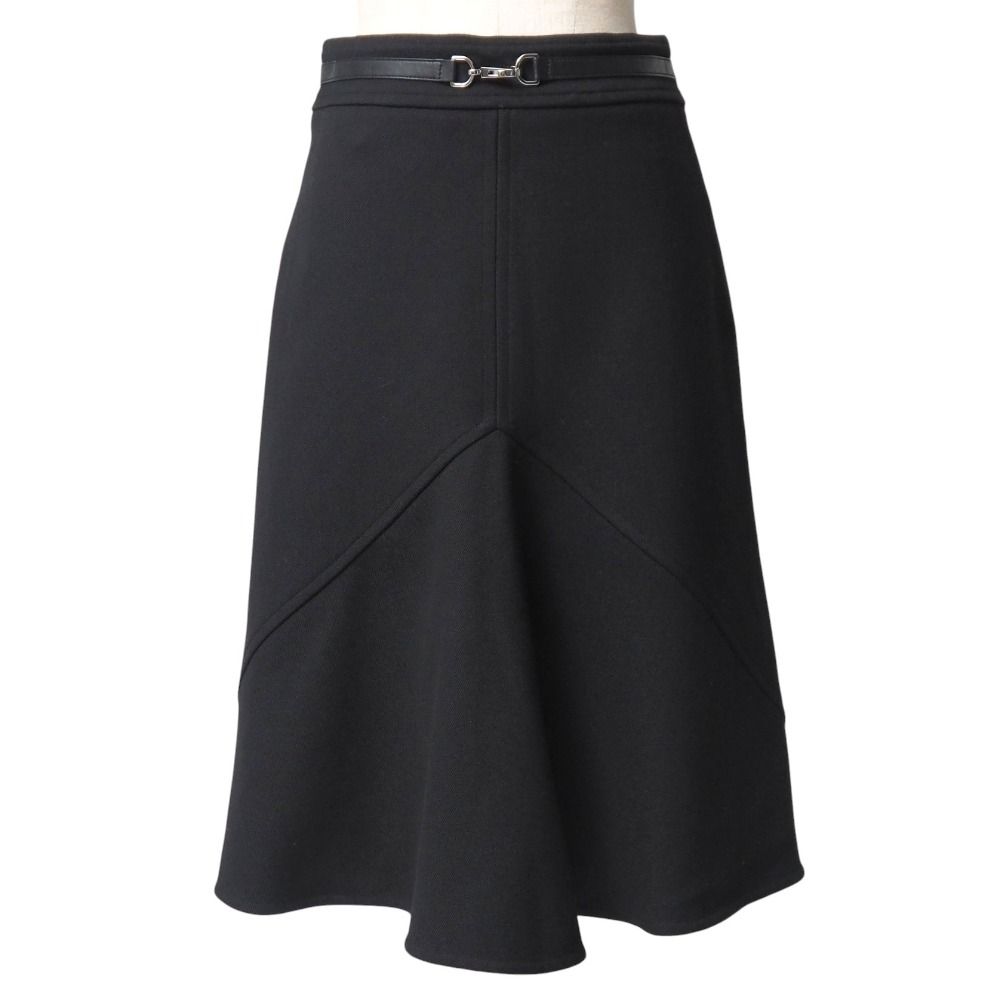 HERMES エルメス スカート サイズ34 ベルト装飾 切替フ タイト ひざ丈 ブランド古着 20251106 RA6567