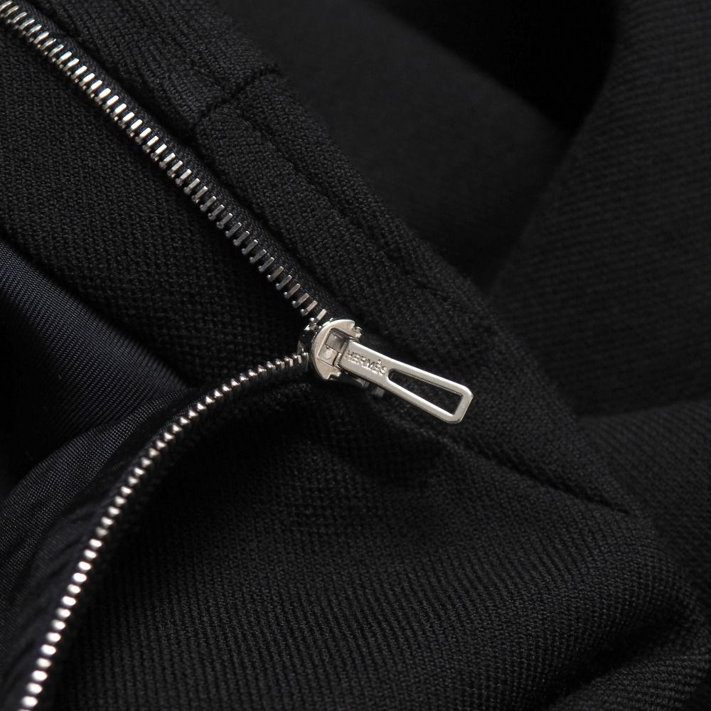 エルメス　スカート　34 □美品□HERMES エルメス スカート サイズ34 ベルト装飾 切替フレア