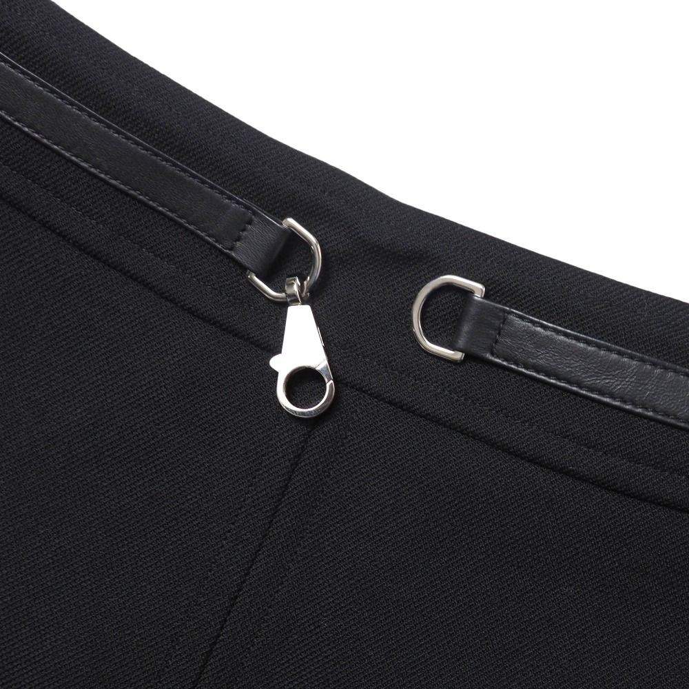 エルメス　スカート　34 □美品□HERMES エルメス スカート サイズ34 ベルト装飾 切替フレア