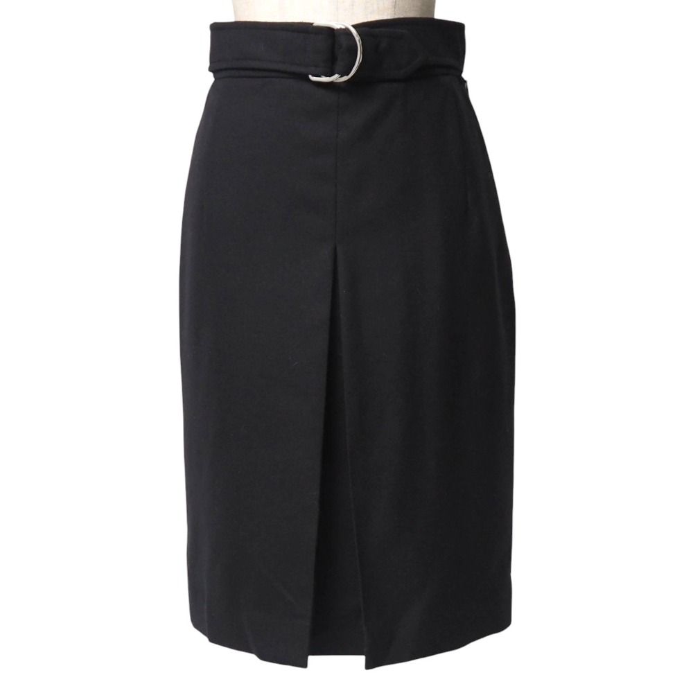 HERMES エルメス スカート サイズ34 ベルテッド インバーテッドプリーツ ひざ丈 フランス製 ブランド古着 20251106|RA6568