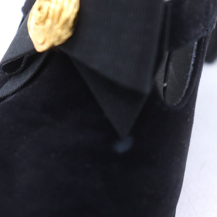 クリスチャンディオール パンプス ブーティ リボン ハイヒール 本革 レザー 靴 日本製 レディース 5.5サイズ ブラック Christian Dior