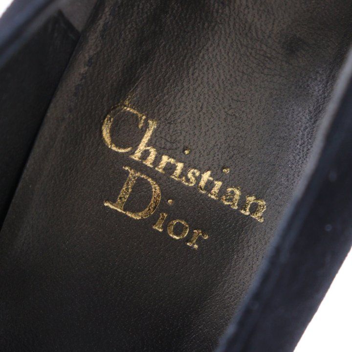  クリスチャンディオール パンプス ブーティ リボン ハイヒール 本革 レザー 靴 日本製 レディース 5. ブラック Christian Dior その他 靴