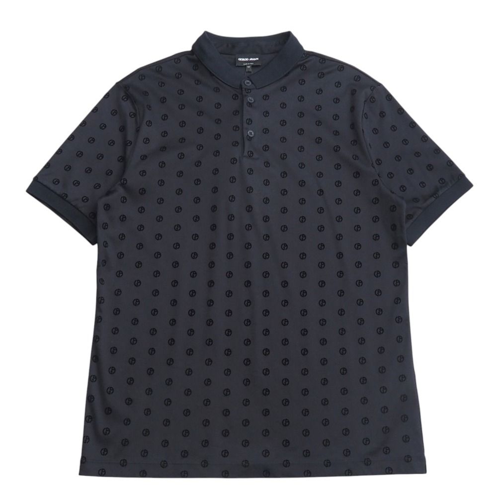 GIORGIO ARMANI ジョルジオアルマーニ ポロシャツ サイズ52 GA ベロアロゴ 総柄 半袖 シャツ 20251106 RA6602