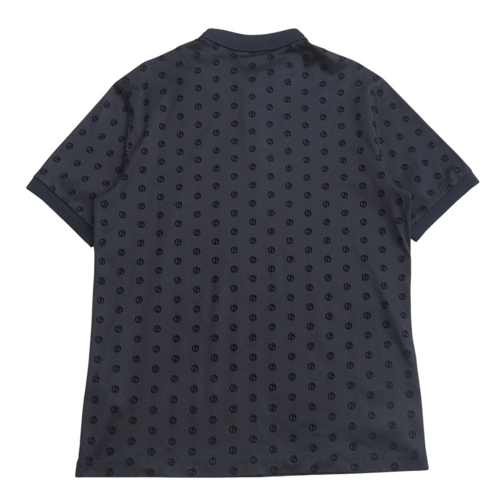 ♥品 GIORGIO ARMANI ジョルジオアルマーニ ポロシャツ サイズ52 GA ベロアロゴ 総柄 半袖 シャツ 20251106|RA6602