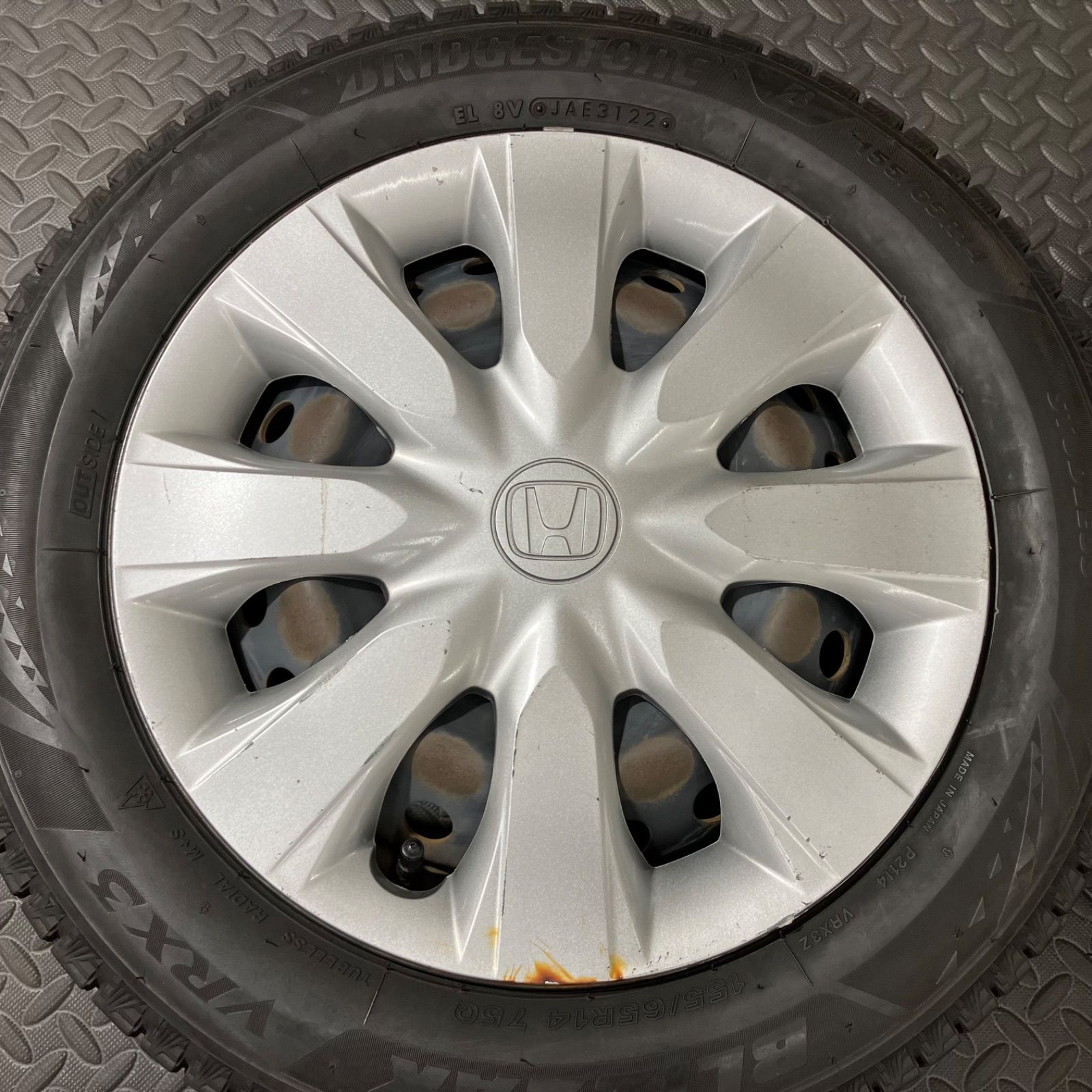 22年製 155 65 R 14 ブリヂストン ブリザックVRX 3 ホンダ N BOX JF 1 WGN ONE スタッドレスタイヤ 冬タイヤ 3506