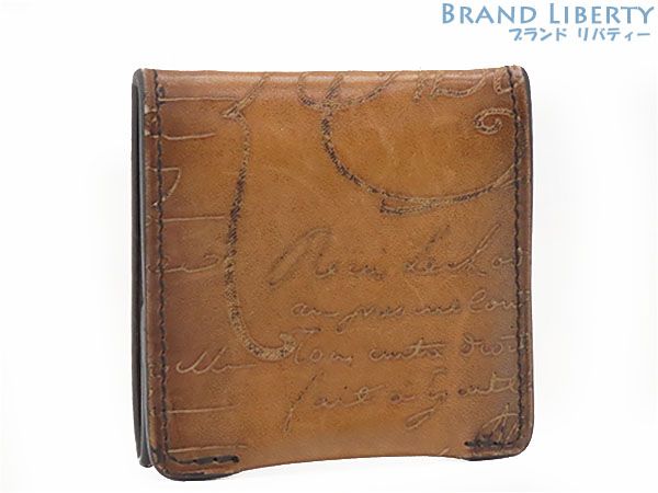 ベルルッティ Berluti カリグラフィ オリジン スクリット レザー コインパース コインケース 小銭入れ 財布 ブラウン ヴェネチアレザー