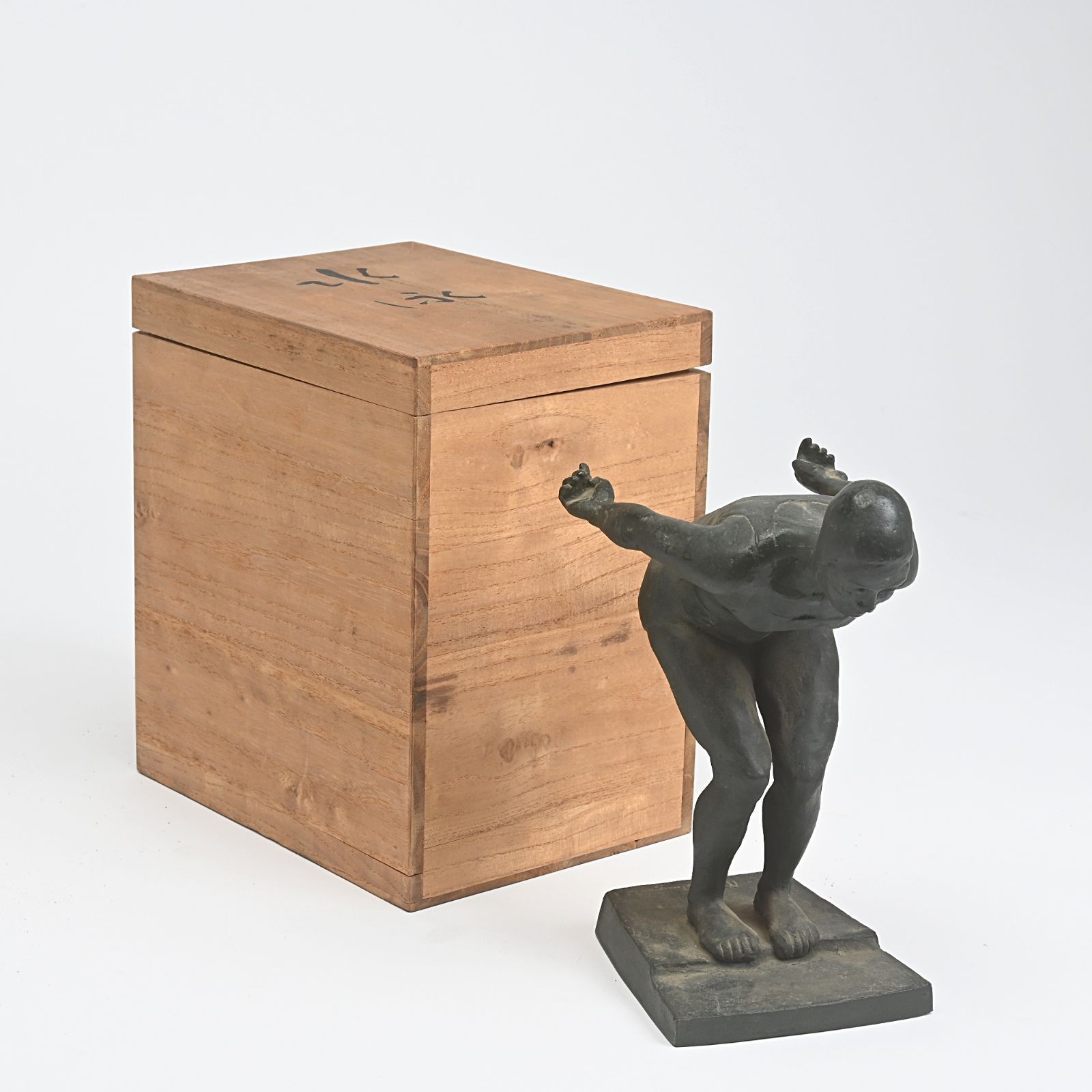 坂上政克 作 ブロンズ 1964年東京五輪 水泳 共箱