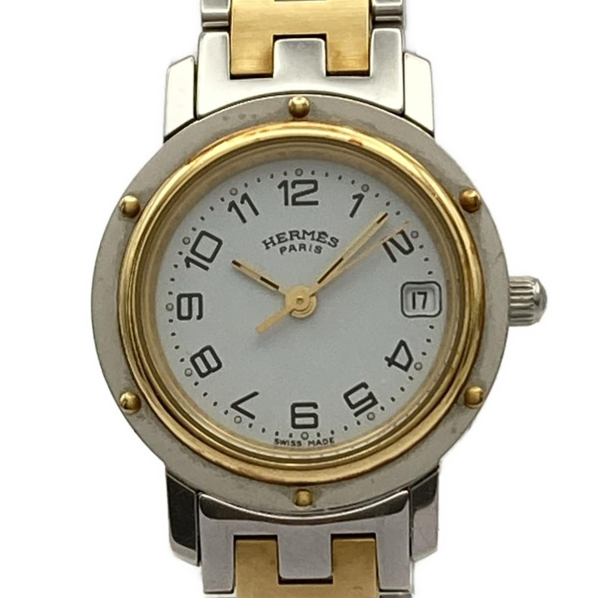 HERMES エルメス 腕時計 クリッパー CL4.220 レディース 白