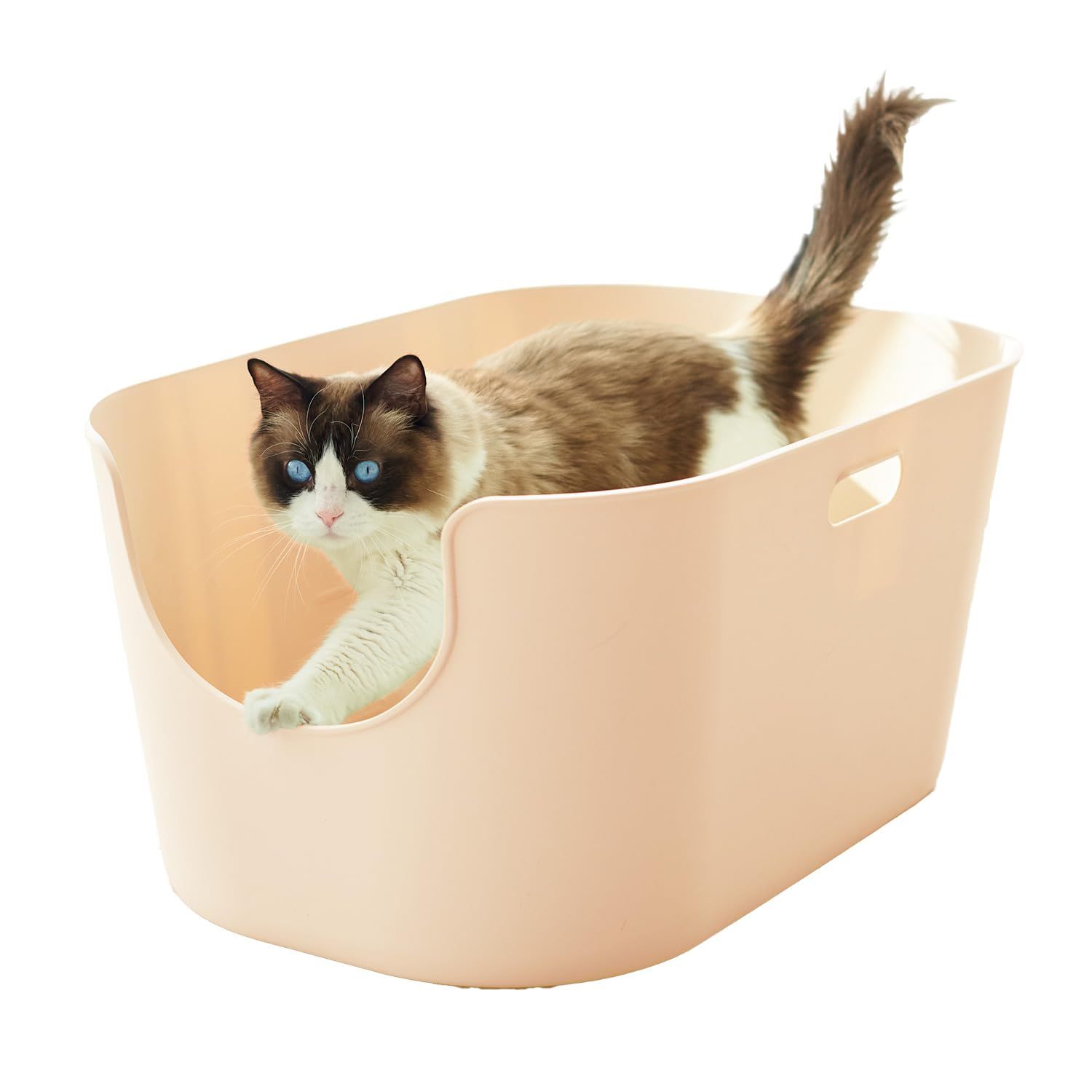 OFT TALL WALL BOX XL ベージュ 本体 猫用トイレ 本体 大きい猫 大きいトイレ ゆったり広々サイズ 飛び散り防止ハイタイプ サイズ 約 幅49×奥68×高33cm 入り口までの高さ 17cm