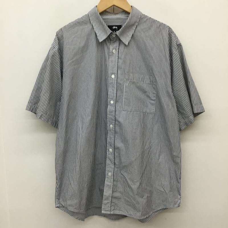 STUSSY ステューシー シャツ、ブラウス 半袖 boxy ss shirt 8 ball stripe