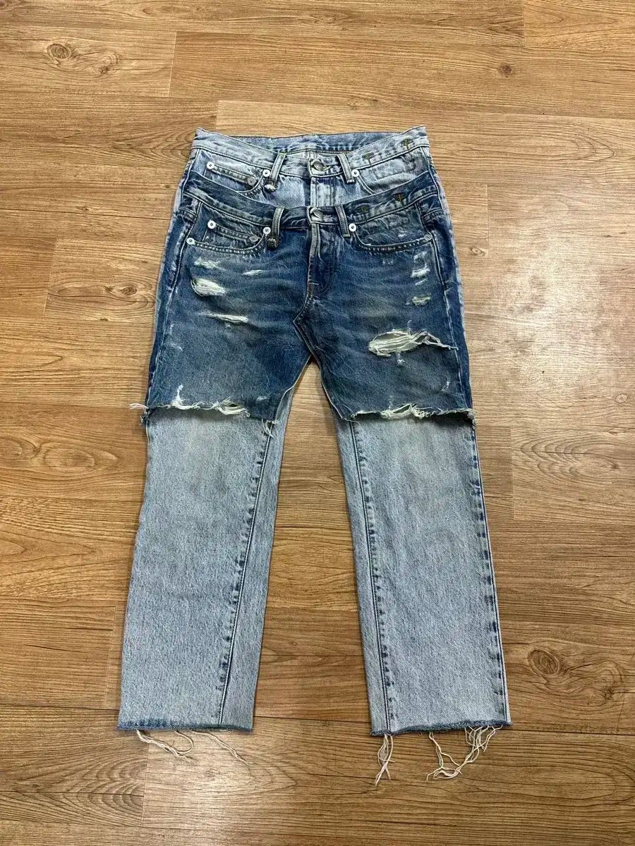 24 R13 アール サーティーン レイヤード クロップド ジーン