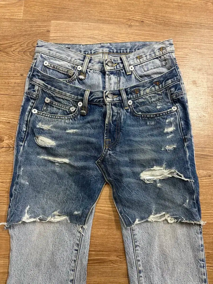 24 R13 アール サーティーン レイヤード クロップド ジーン