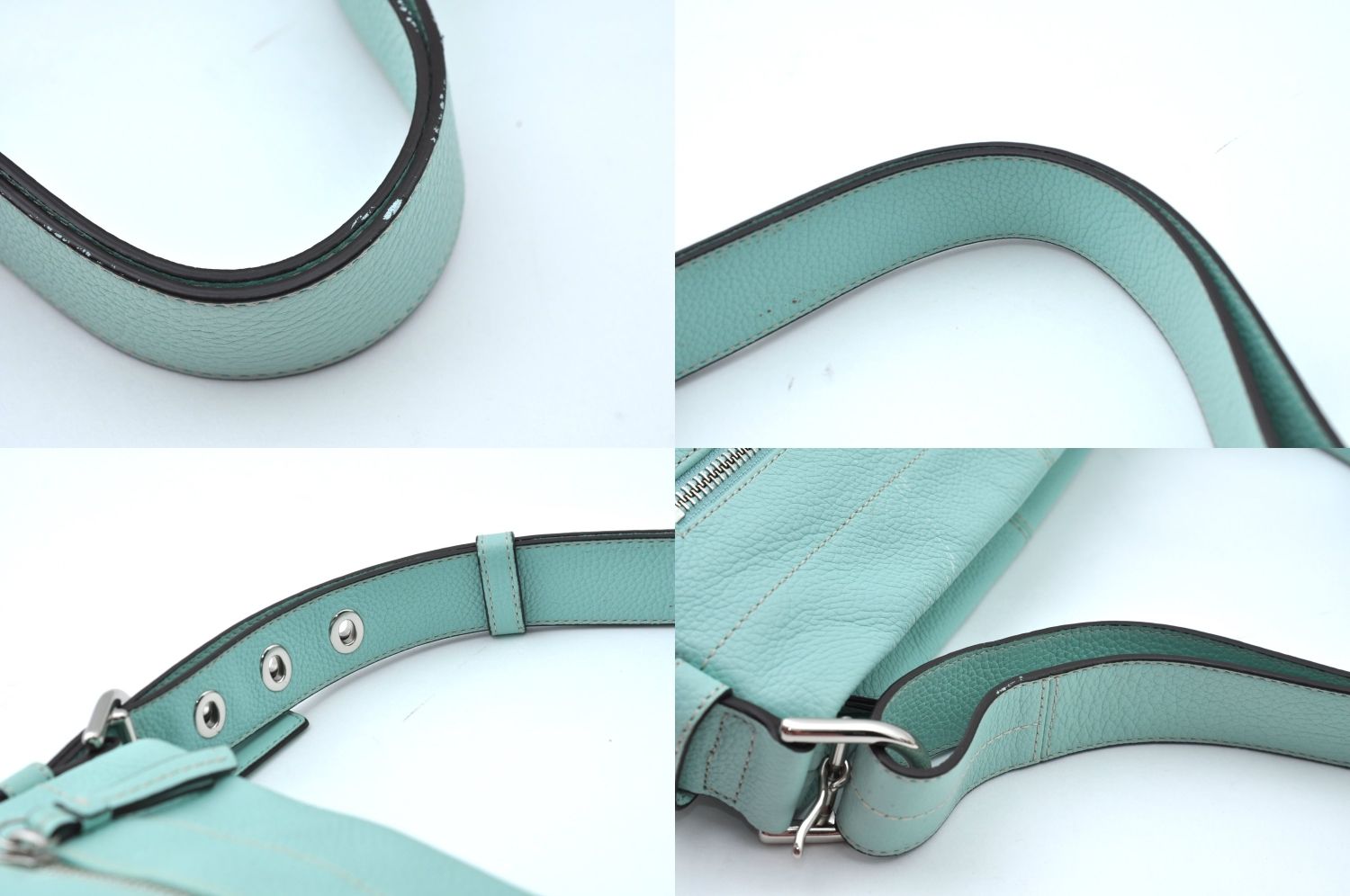 COACH コーチ ヴィンテージ ショルダークロスボディーバッグ 財布 レザー 水色 3340N DECORATOM_COM_BR