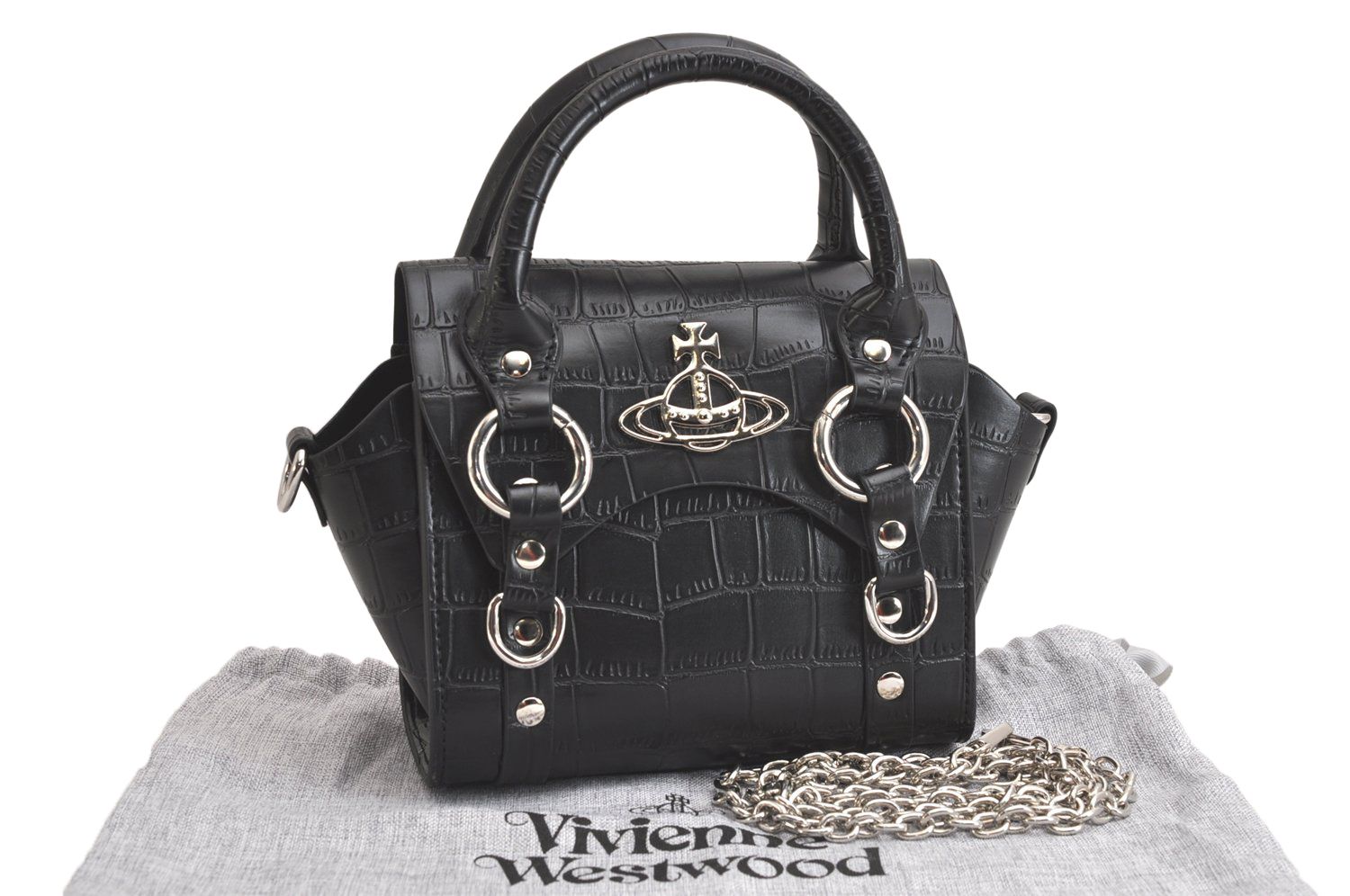 Vivienne Westwood ヴィヴィアンウエストウッド ベティ ミニ レザー 2Way ハンドバッグ ブラック 3873N