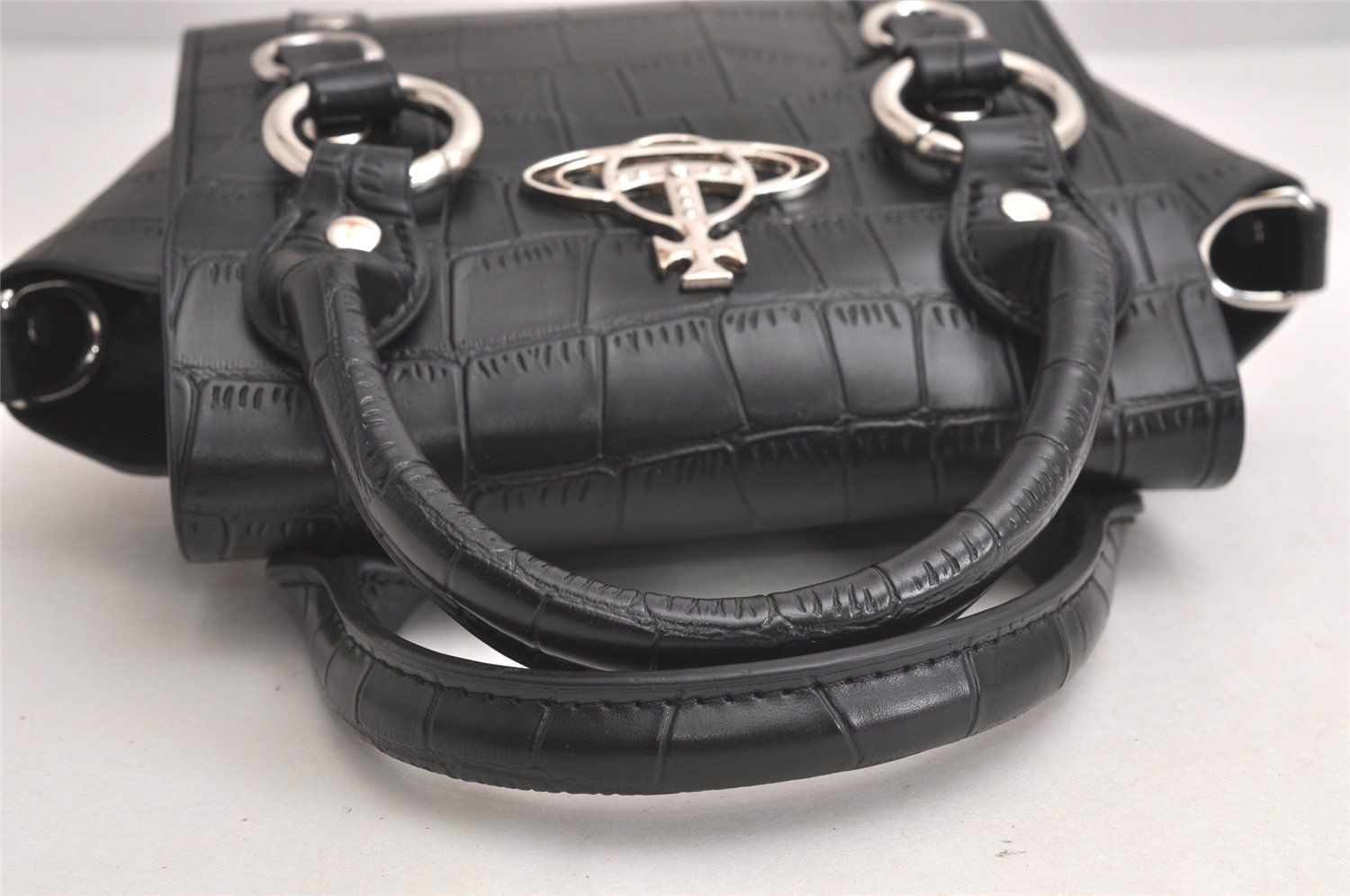 Vivienne Westwood ヴィヴィアンウエストウッド ベティ ミニ レザー 2Way ハンドバッグ ブラック 3873N DECORATOM_COM_BR