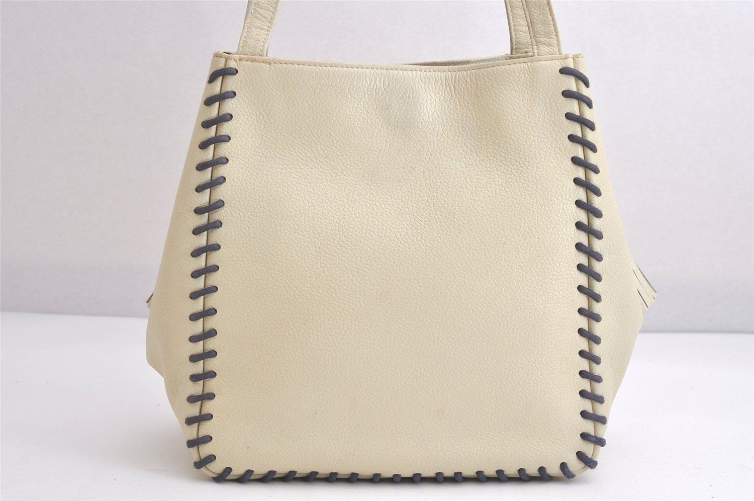 YVES SAINT LAURENT イヴサンローラン ヴィンテージ ショルダートートバッグ レザー ホワイト クリーム 3886N