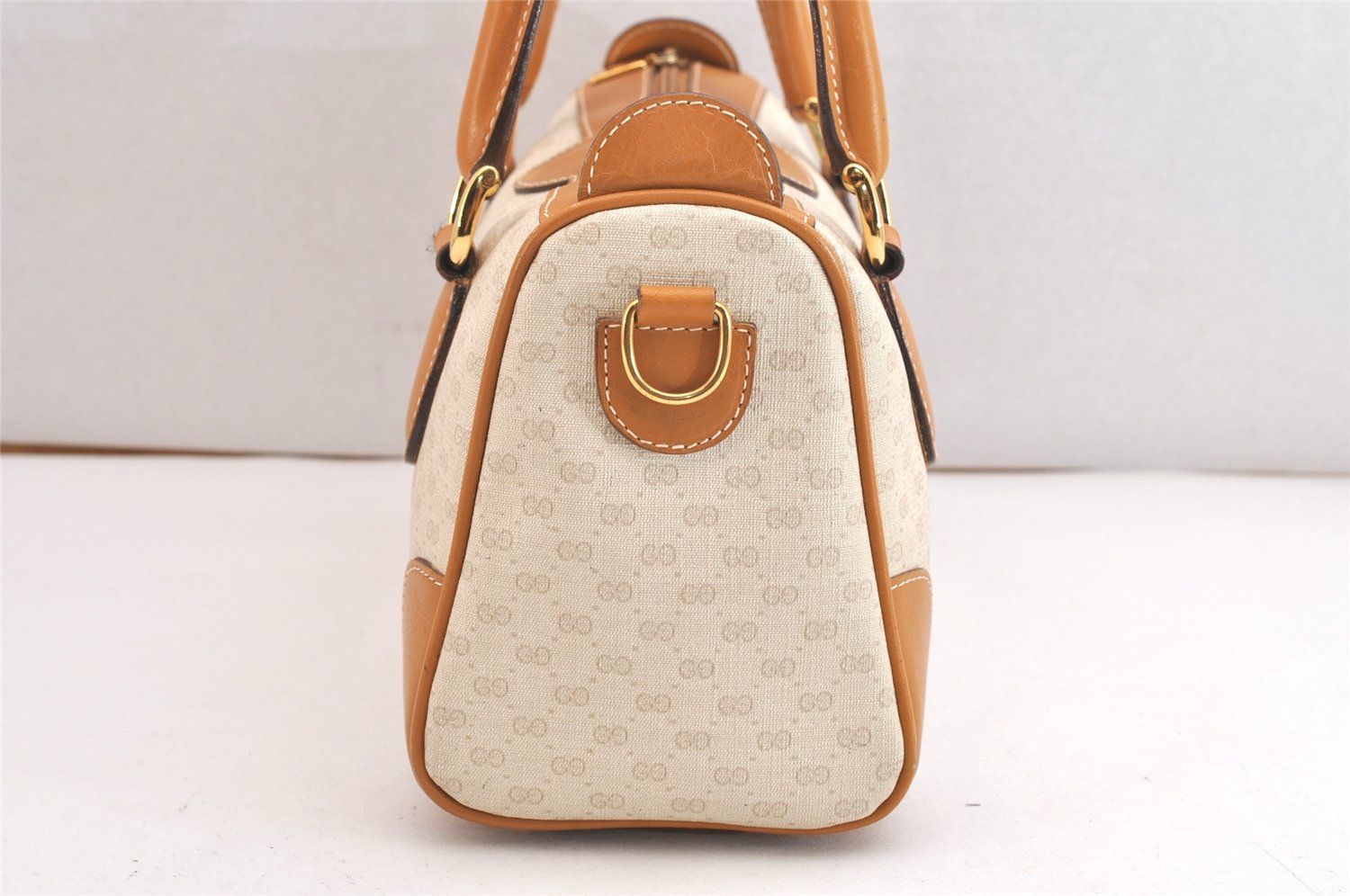 GUCCI グッチ マイクロGG ピーブイシー レザー 2Way ショルダー ボストンハンドバッグ ホワイト 3905N DECORATOM_COM_BR