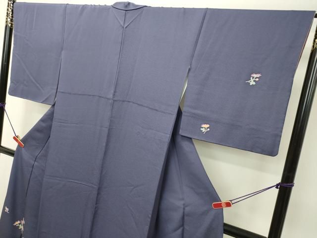 平和屋着物○本加賀友禅作家 稲手明仁 訪問着 枝花文 紅掛花色 正絹