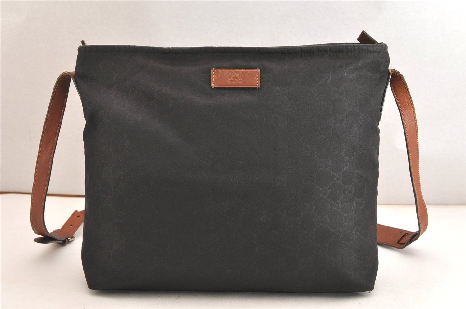 GUCCI グッチ ショルダークロスボディーバッグ GGナイロン レザー 308840 ブラック ジャンク 4015N