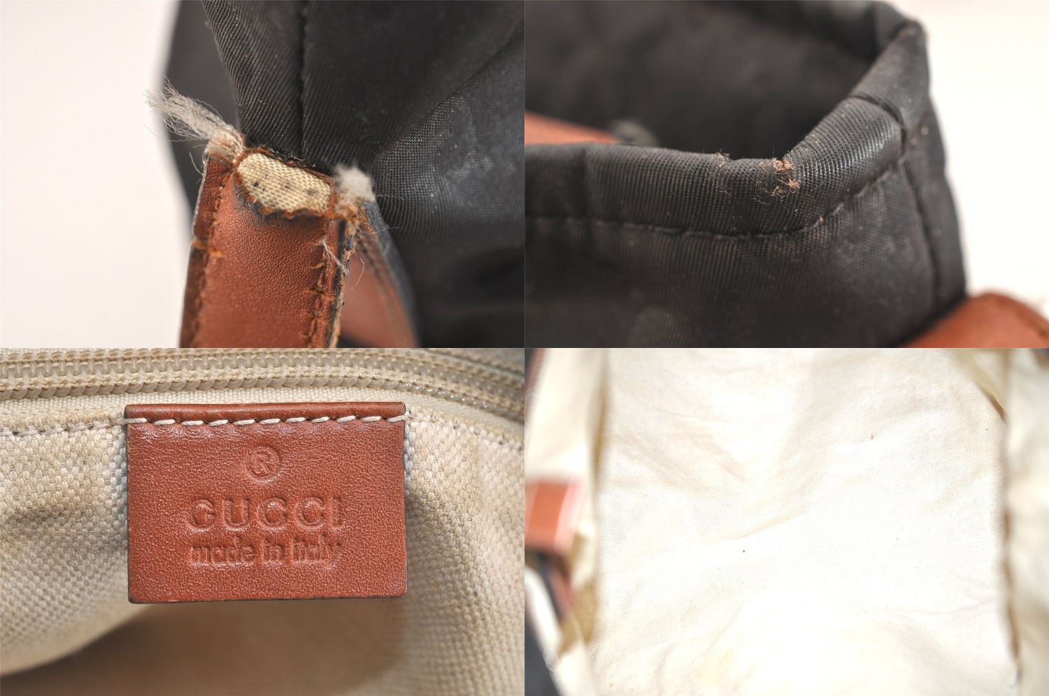 GUCCI グッチ ショルダークロスボディーバッグ GGナイロン レザー 308840 ブラック ジャンク 4015N DECORATOM_COM_BR