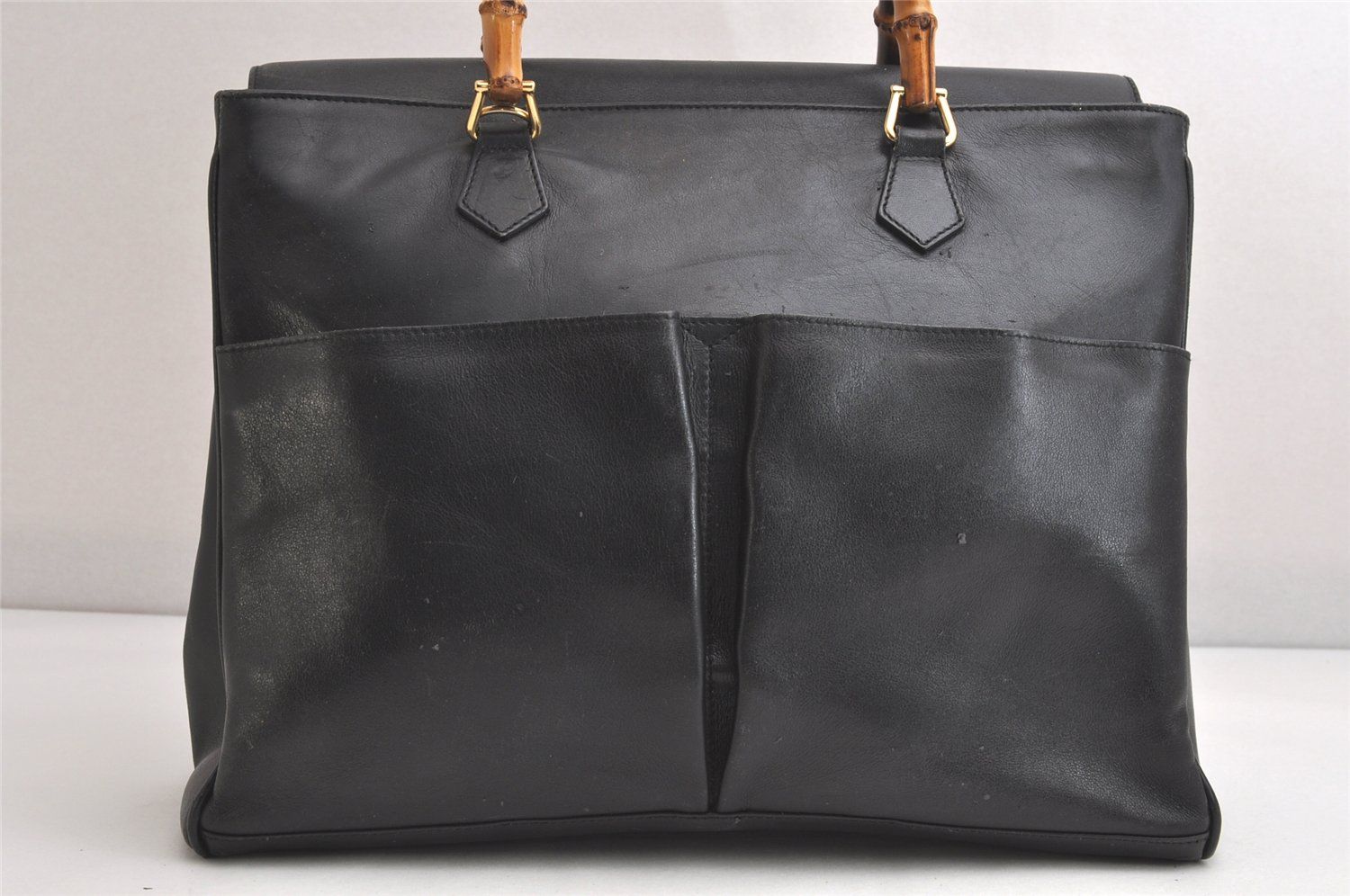 GUCCI グッチ バンブー 2Way ショルダーハンドバッグ レザー ブラック ジャンク 4032N