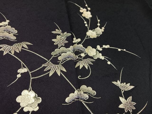 平和屋着物●金彩友禅　卓越技能者・名工・和田光正監修　訪問着　松竹梅　暈し染め　銀彩　正絹　逸品　AAAW1862ph 平和屋着物○金彩友禅 卓越技能者・名工・和田光正監修 訪問着 松竹梅