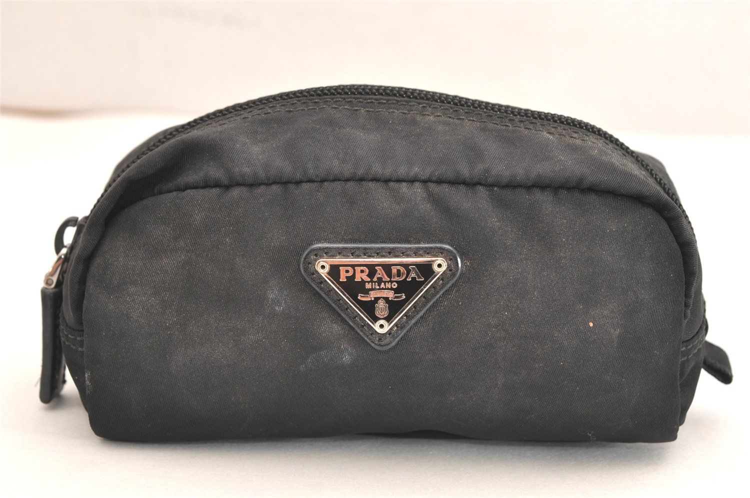 PRADA プラダ ヴィンテージ ナイロン ポーチ 財布 ブラック 4042N