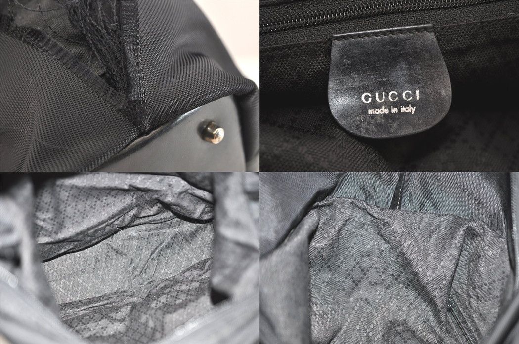 GUCCI グッチ バンブー トート ハンドバッグ 財布 ナイロン レザー ブラック ジャンク 4047N DECORATOM_COM_BR