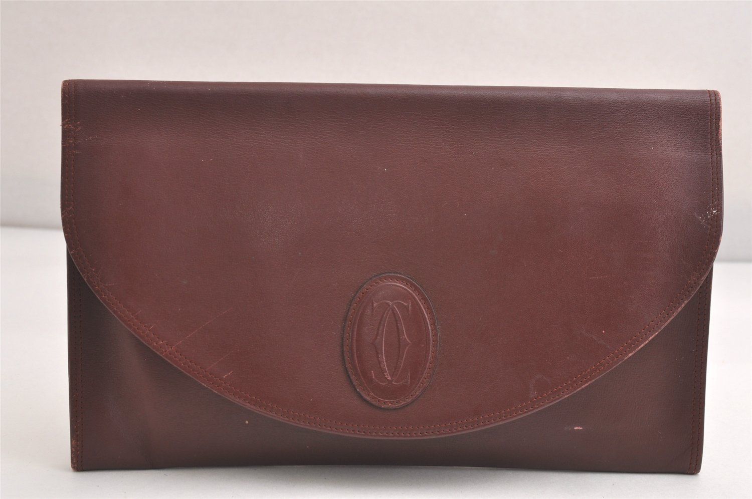 CARTIER カルティエ マストドゥカルティエ クラッチハンドバッグ レザー ボルドー レッド 4058N