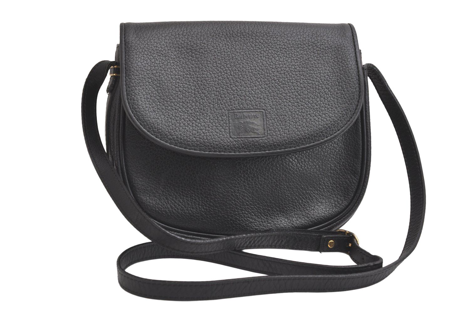 Burberrys バーバリーズ ヴィンテージ ショルダークロスボディーバッグ 財布 レザー ブラック 4059N