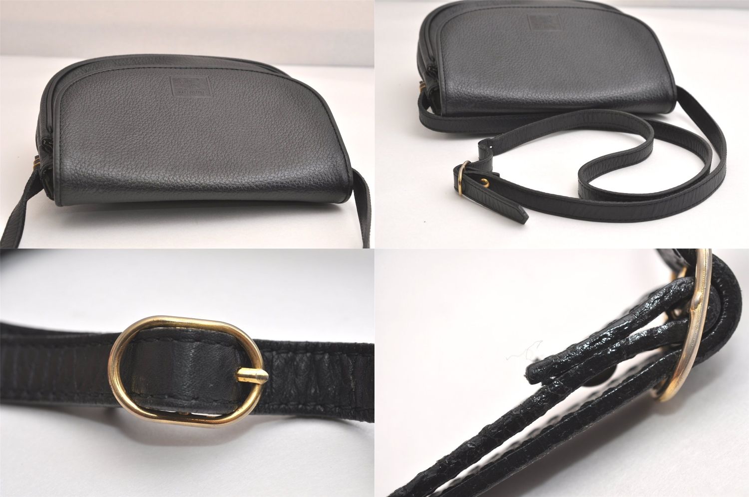 Burberrys バーバリーズ ヴィンテージ ショルダークロスボディーバッグ 財布 レザー ブラック 4059N DECORATOM_COM_BR