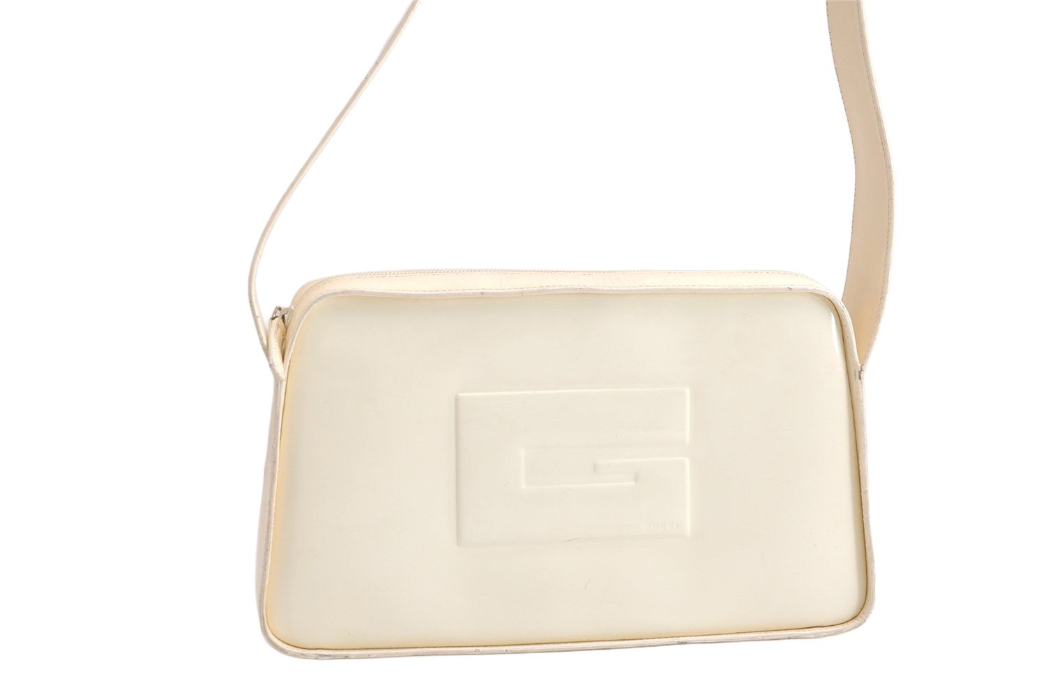 GUCCI グッチ ヴィンテージ ショルダーハンドバッグ 財布 エナメル 0013031 ホワイト ジャンク 4079N