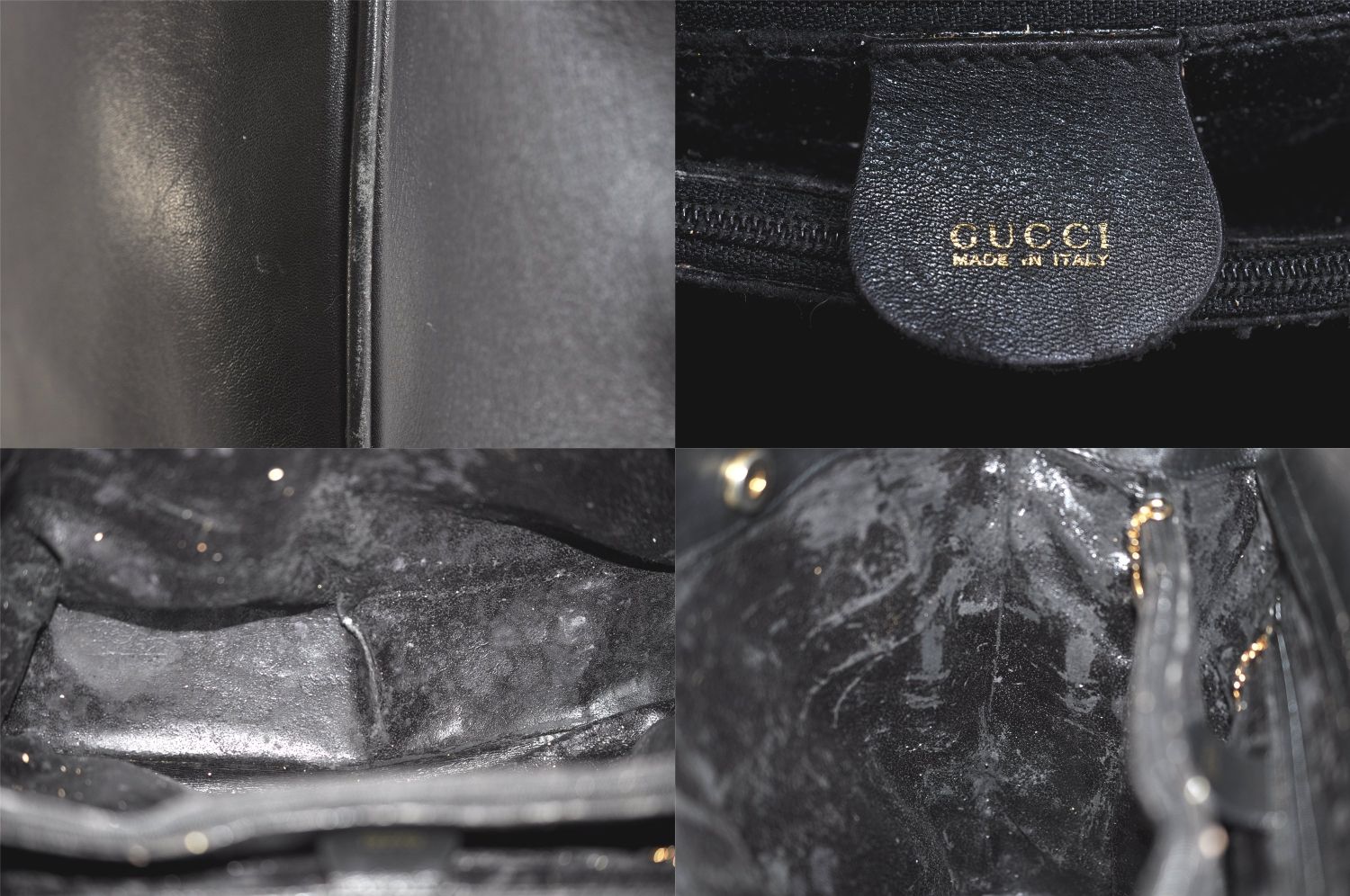GUCCI グッチ バンブー ヴィンテージ 2Way ショルダーハンドバッグ レザー ブラック ジャンク 4087N DECORATOM_COM_BR