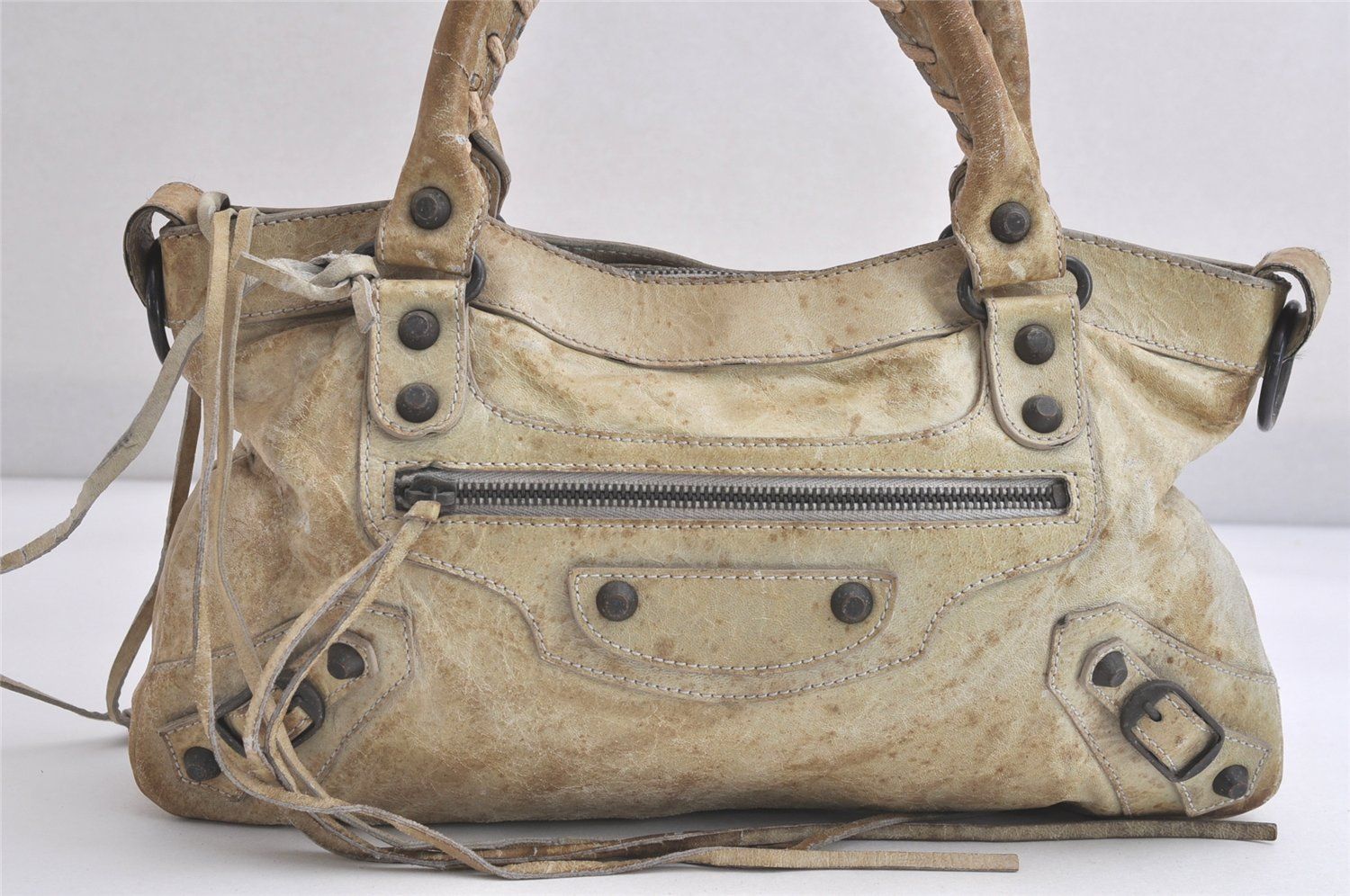 BALENCIAGA バレンシアガ クラシック ザ ファースト 2Way ショルダーハンドバッグ レザー グリーン 4088N