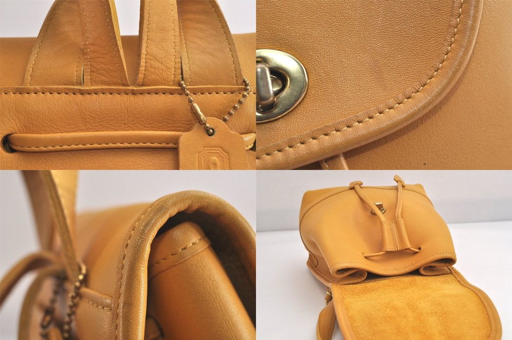 COACH オールドコーチ ヴィンテージ 巾着型 バックパック 財布 レザー 9960 イエロー 4090N DECORATOM_COM_BR