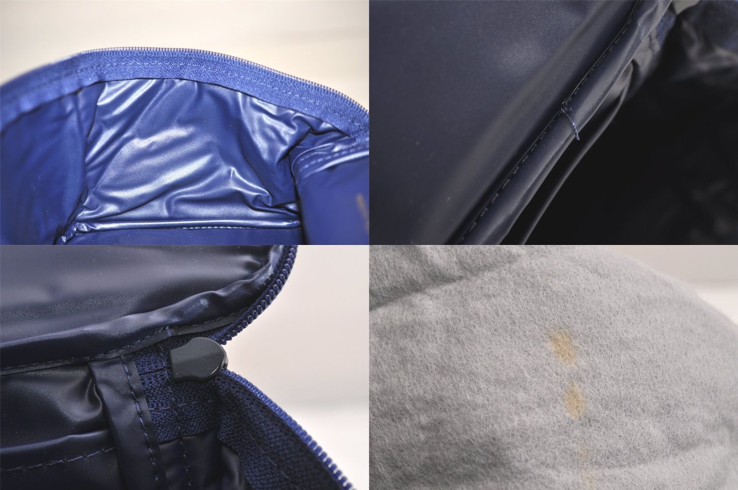 Christian Dior ディオール ヴィンテージ 化粧ハンドバッグ エナメル ネイビーブルー 4100N DECORATOM_COM_BR